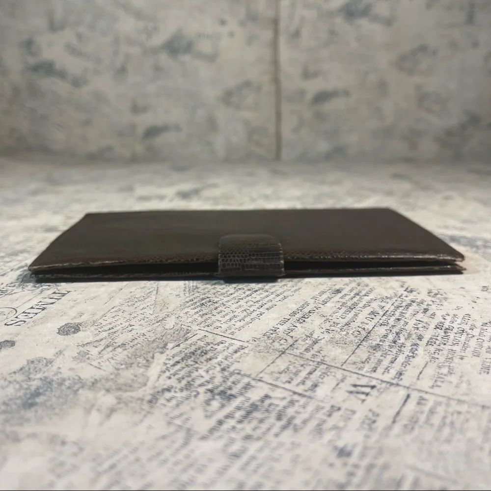 Rare Vintage Mark Cross Paris Genuine Lizard Leather Travel Wallet Collector